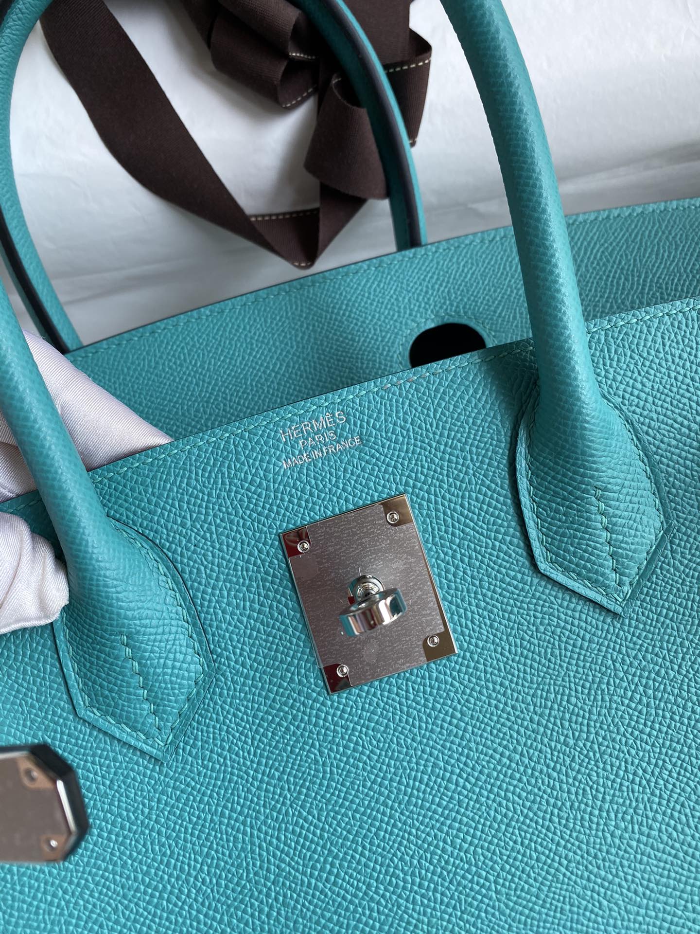 Hermes Birkin 35CM Epsom Leather Handbag Turquoise